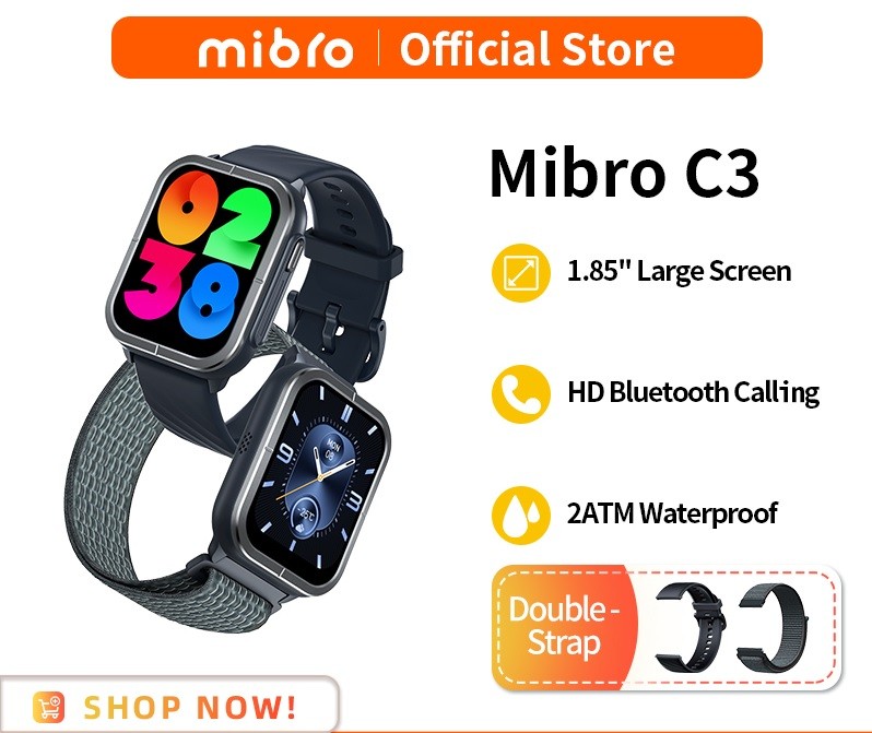 Mibro C3 Calling Smart Watch 2ATM With Dual Straps Price In Bangladesh